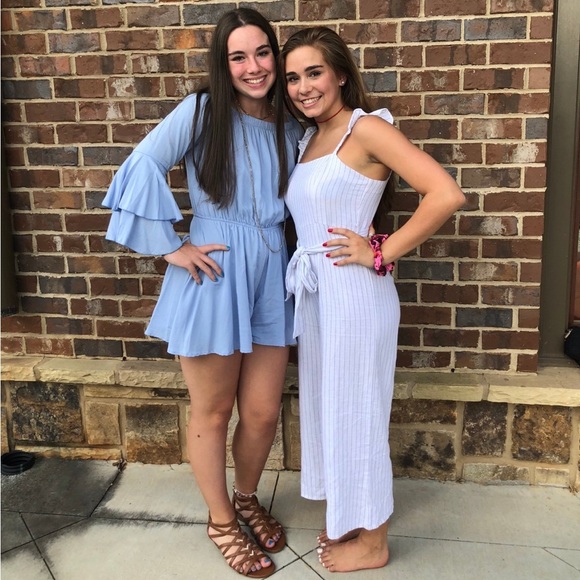 Altar’d State Off the Shoulders Blue Romper Size M - Picture 5 of 5